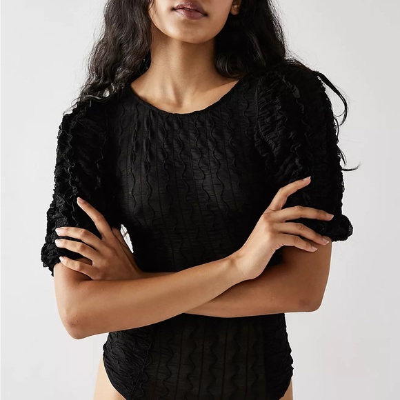 NWTS FREE PEOPLE BLACK BODYSUIT (L) - Picture 3 of 16